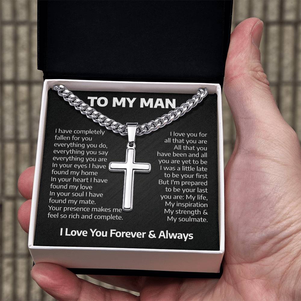 To My Man Cross Necklace (MM003)