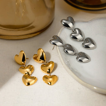 Stainless Steel Heart Earrings